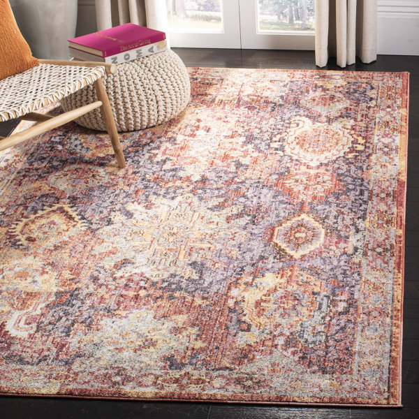 World Menagerie Haman Transitional Rust/Lavender Rug & Reviews Wayfair.co.uk